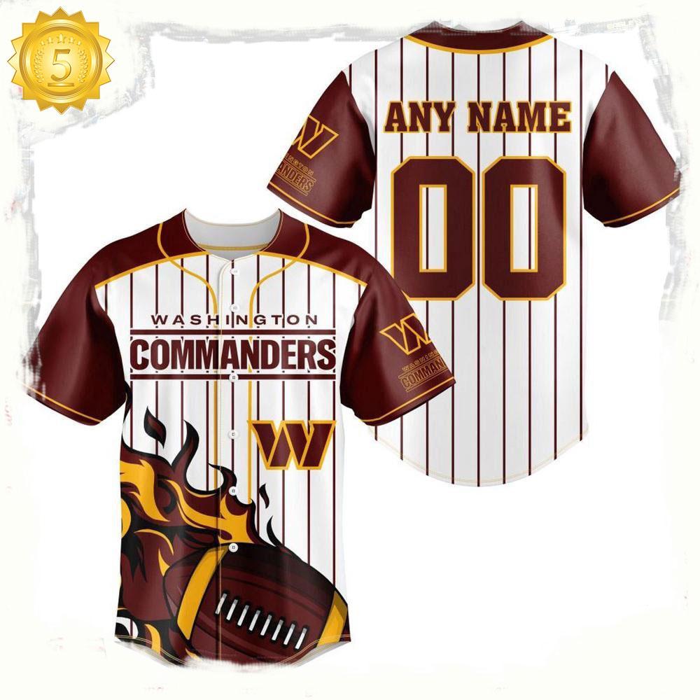 NLF Personalized Name & Numbler Washington Commanders Baseball Jersey Shirt