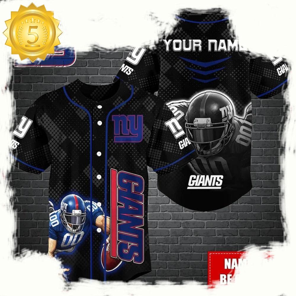 NLF Personalized New York Giants Mascot Baseball Jersey
