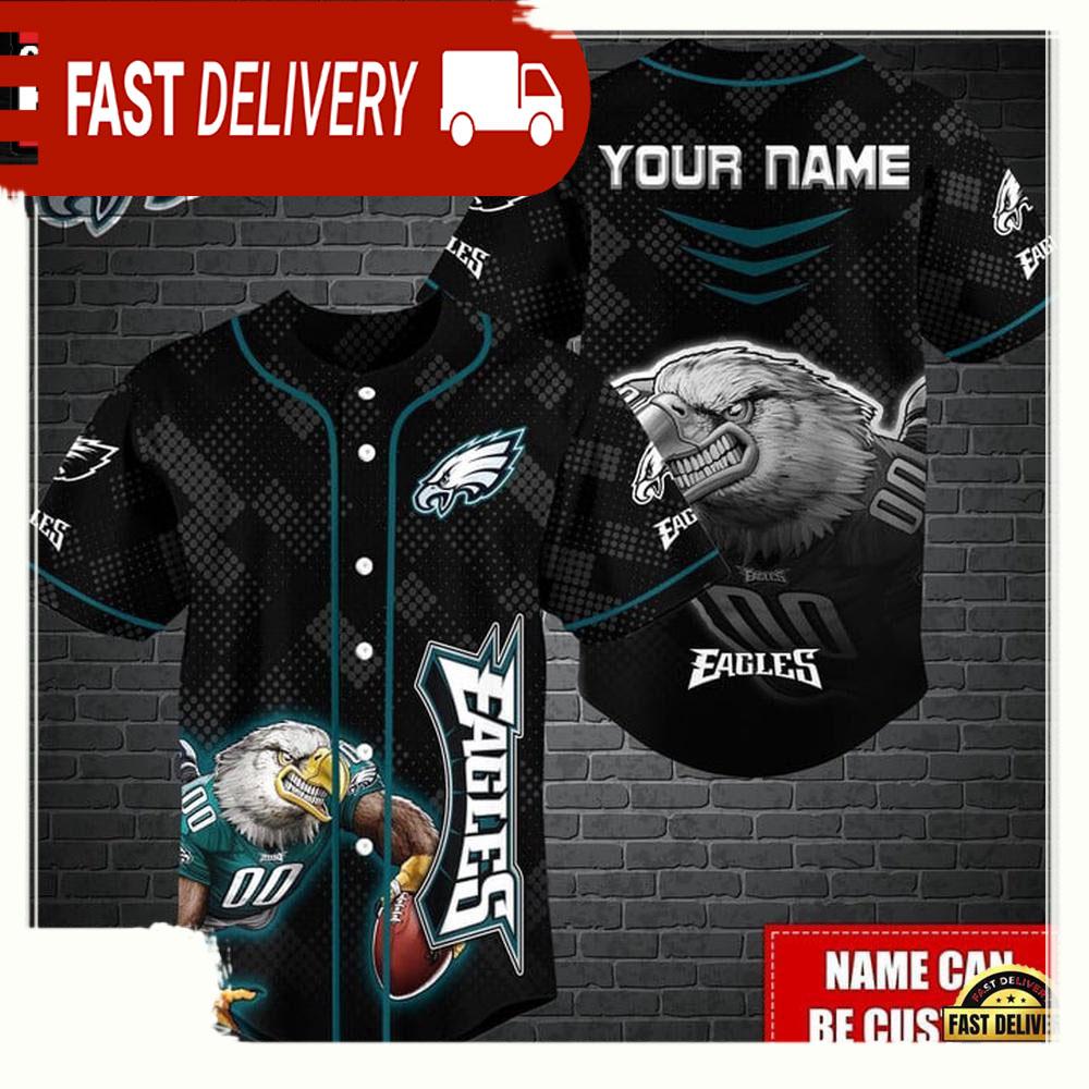 NLF Personalized Philadelphia Eagles Mascot Baseball Jersey