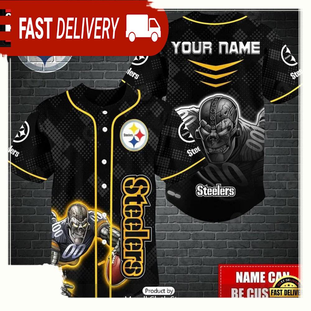 NLF Personalized Pittsburgh Steelers Mascot Baseball Jersey