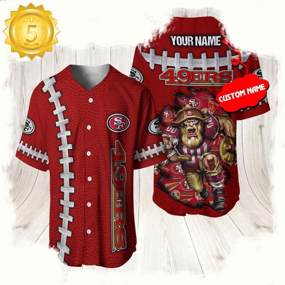 NLF Personalized San Francisco 49Ers Mascot Baseball Jersey Shirt