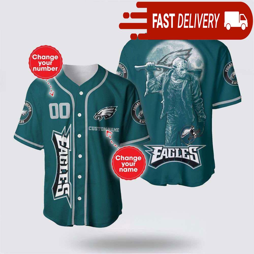 NLF Philadelphia Eagles Jason Voorhees Personalized Baseball Jersey 3D Horror Shirt