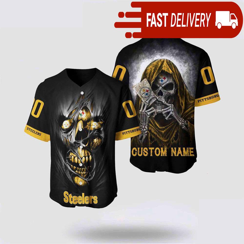 NLF Pittsburgh Steelers Baseball Jersey Alchemy Grim Reaper Design Your Own Shirt