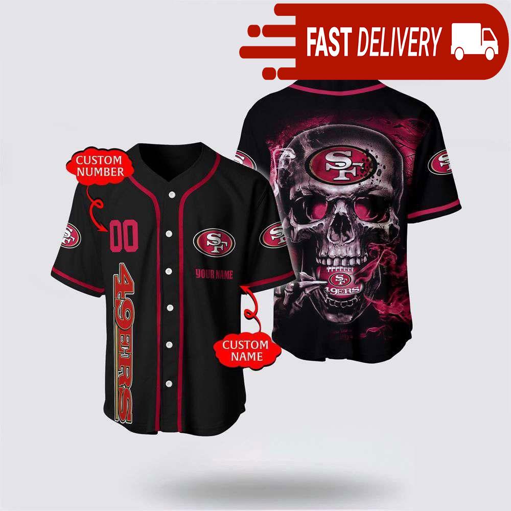 NLF San Francisco 49Ers Baseball Jersey 3D Personalized Skull Shirt For Your Football Team