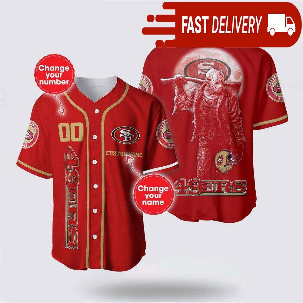 NLF San Francisco 49Ers Jason Voorhees Personalized Baseball Jersey 3D Horror Shirt