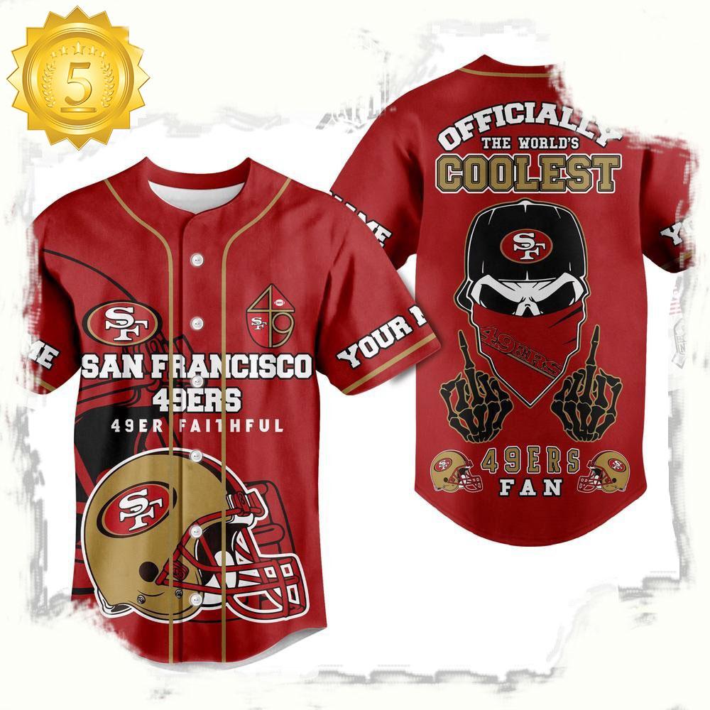 NLF San Francisco 49Ers Officially The World Coolest Personalized Baseball Jersey