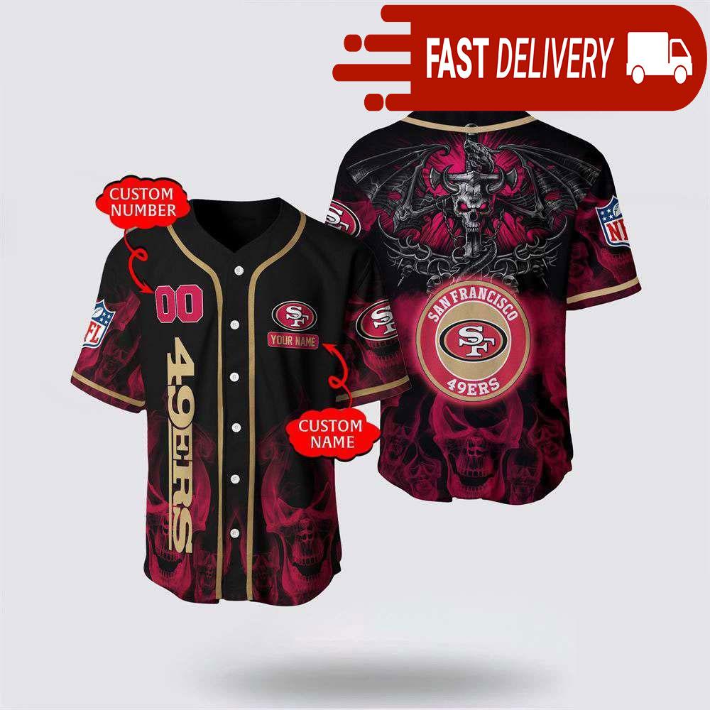NLF San Francisco 49Ers Personalized Baseball Jersey With Name And Number