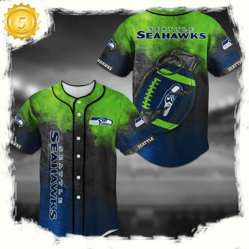 NLF Seattle Seahawks  Baseball Jersey Shirt