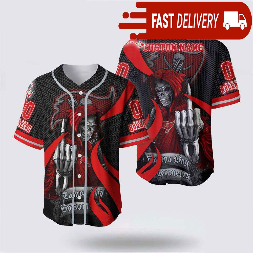 NLF Tampa Bay Buccaneers Grim Reaper Personalized Baseball Jersey Gift For Your Squad