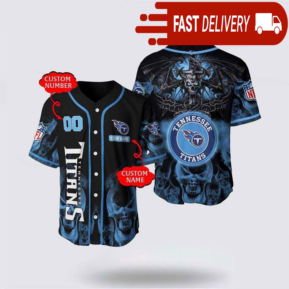 NLF Tennessee Titans Personalized Baseball Jersey With Name And Number