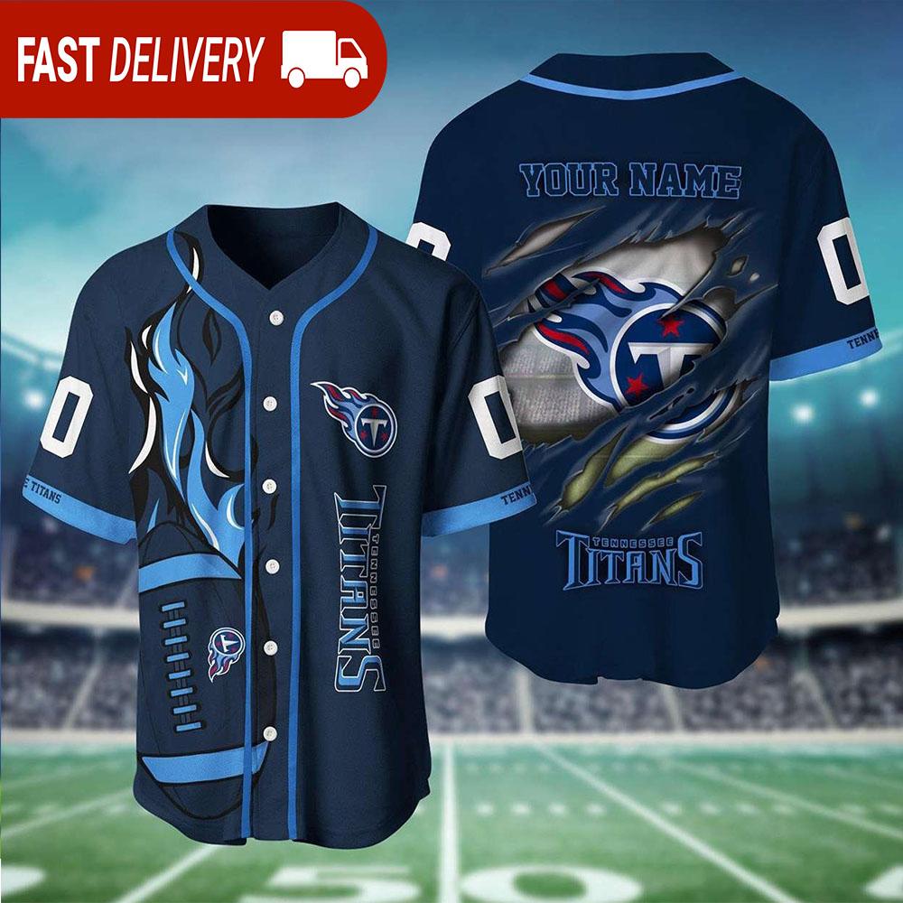 NLF Tennessee Titans Scratch Personalized Old Navy Baseball Jersey
