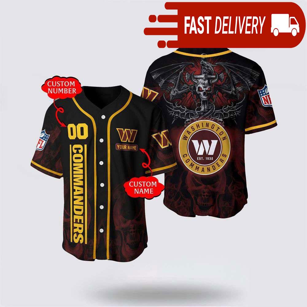 NLF Washington Commanders Personalized Baseball Jersey With Name And Number