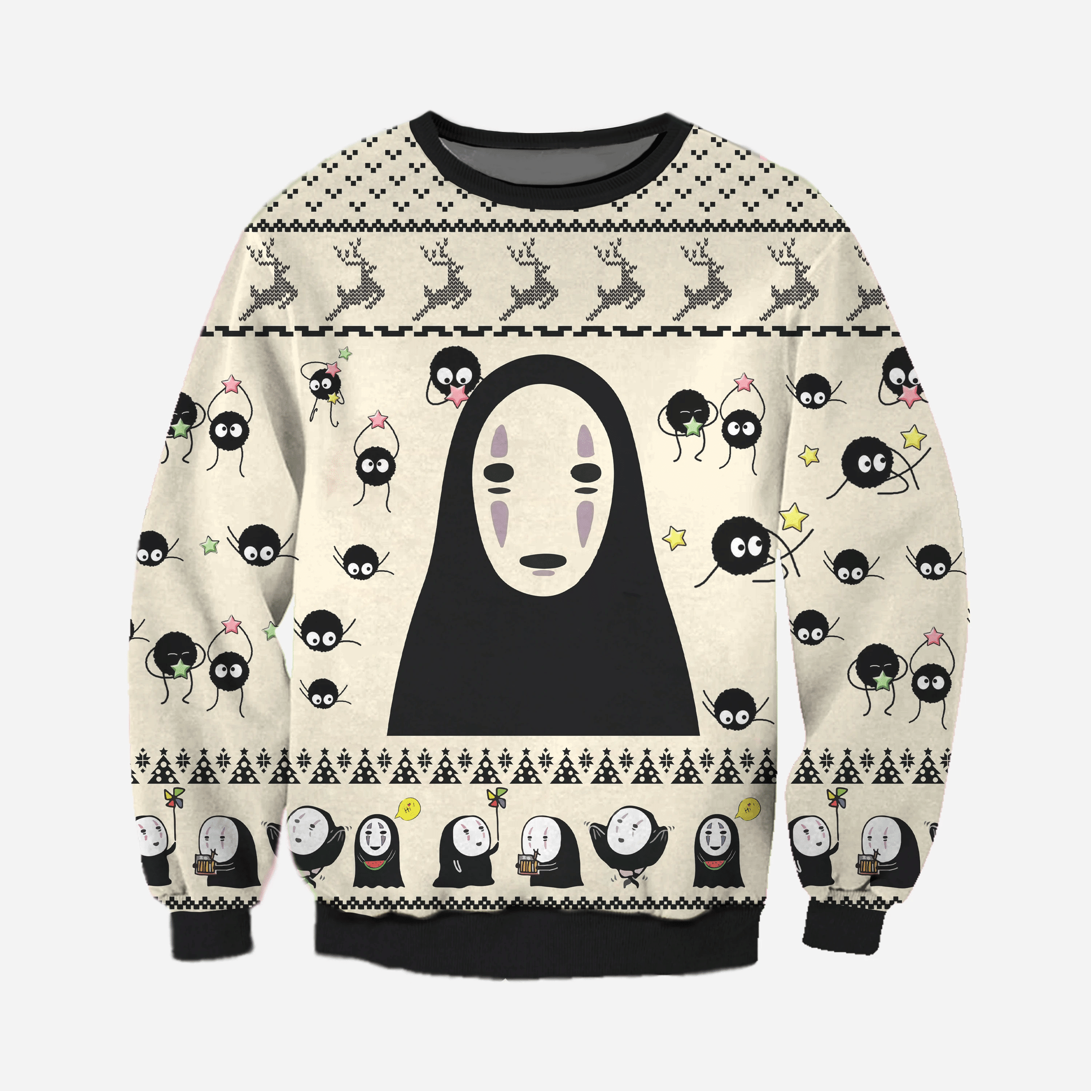 No- Face Knitting Pattern 3D Print Ugly Christmas Sweater Adult 3D Funny Matching for family