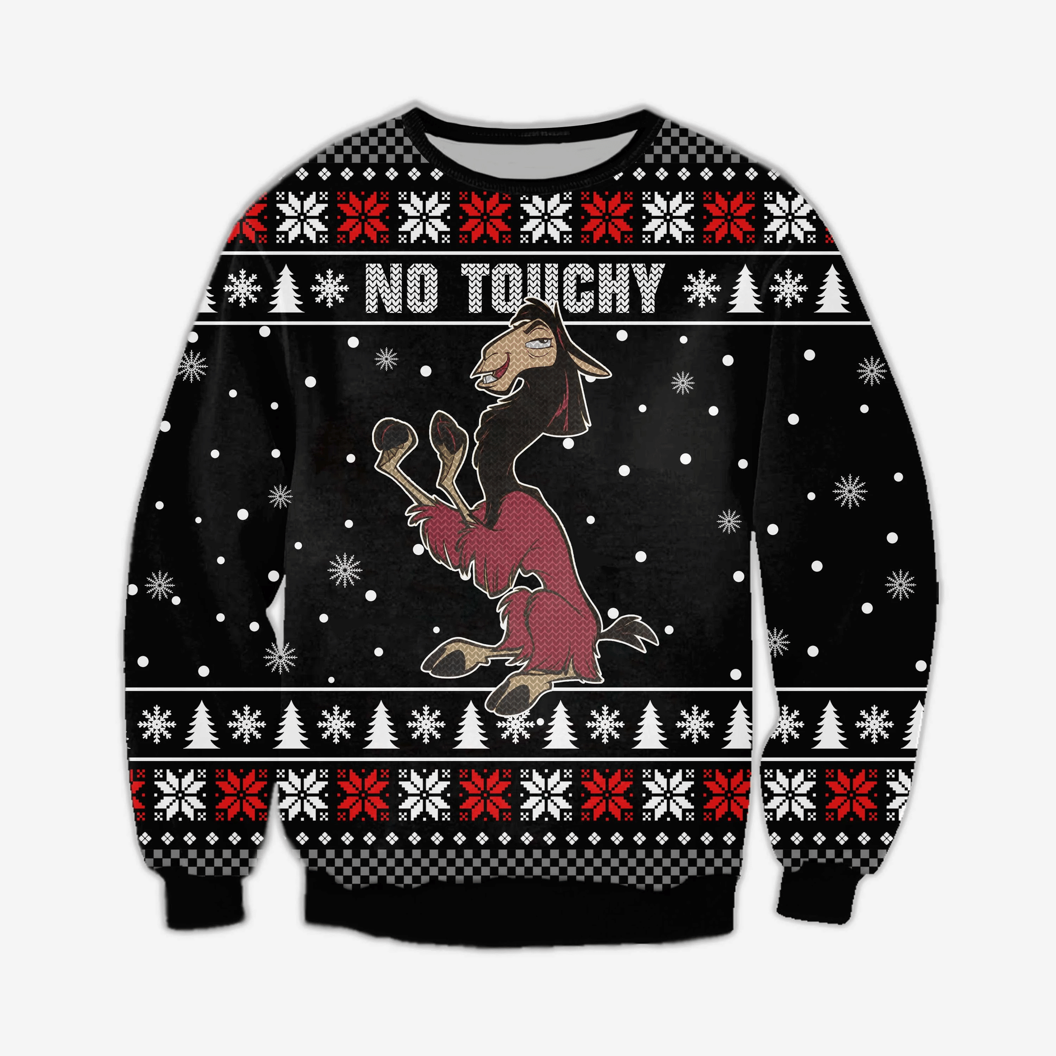 No Touchy Knitting Pattern 3D Print Ugly Christmas Sweater Adult 3D Funny Matching for family