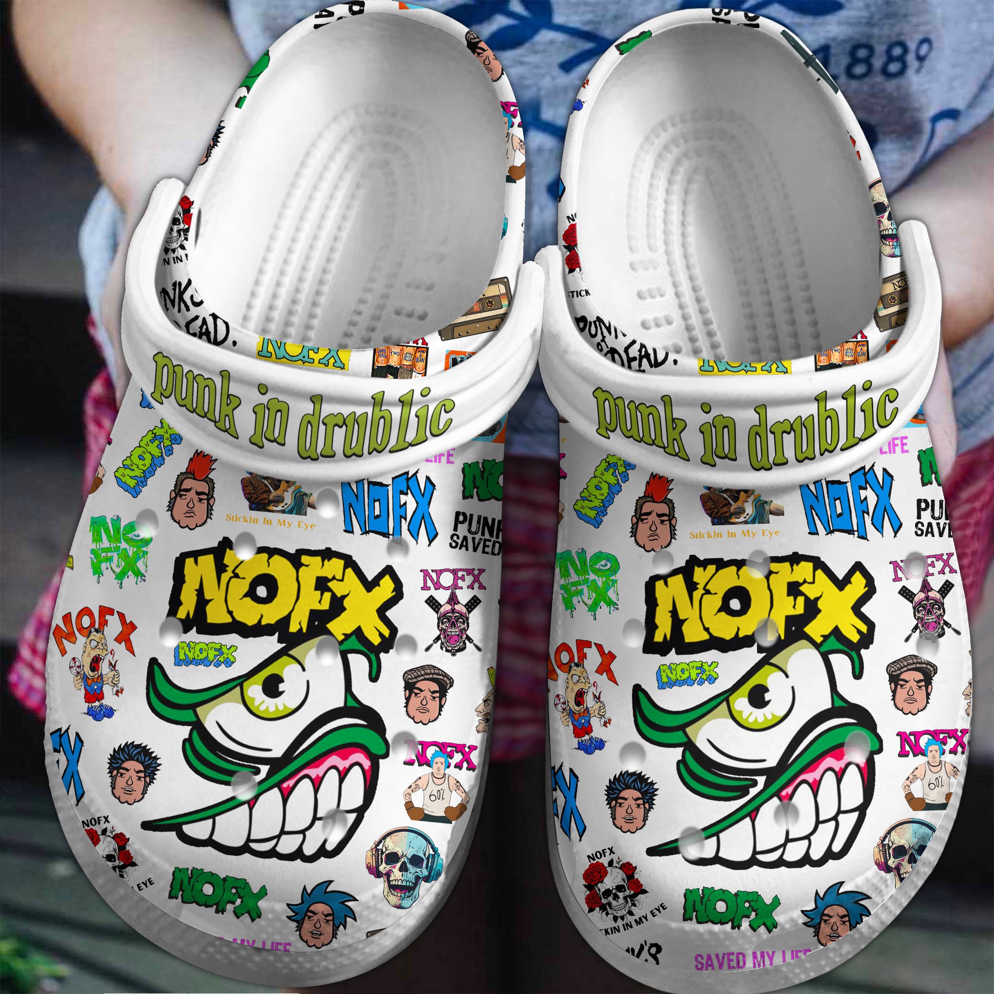 NOFX Music Crocs Crocband Clogs Shoes Comfortable For Men Women and Kids