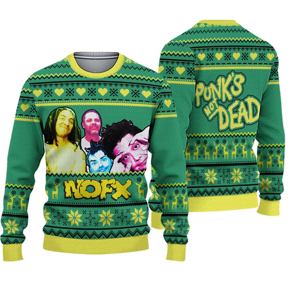 NOFX Punks Is Not Dead Holiday 2024 Ugly Christmas Sweater