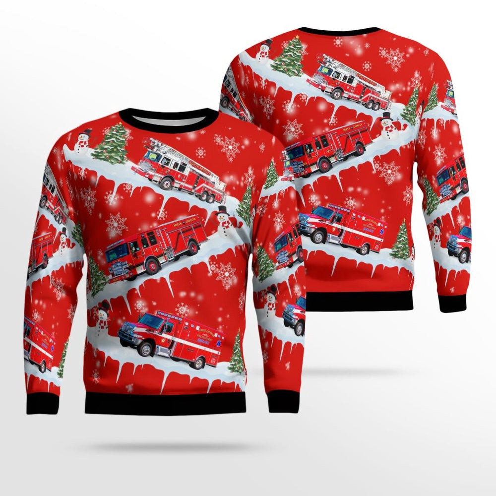 North Andover Massachusetts North Andover Fire Department AOP Ugly Sweater Christmas Unisex Sweaters Gift For Christmas