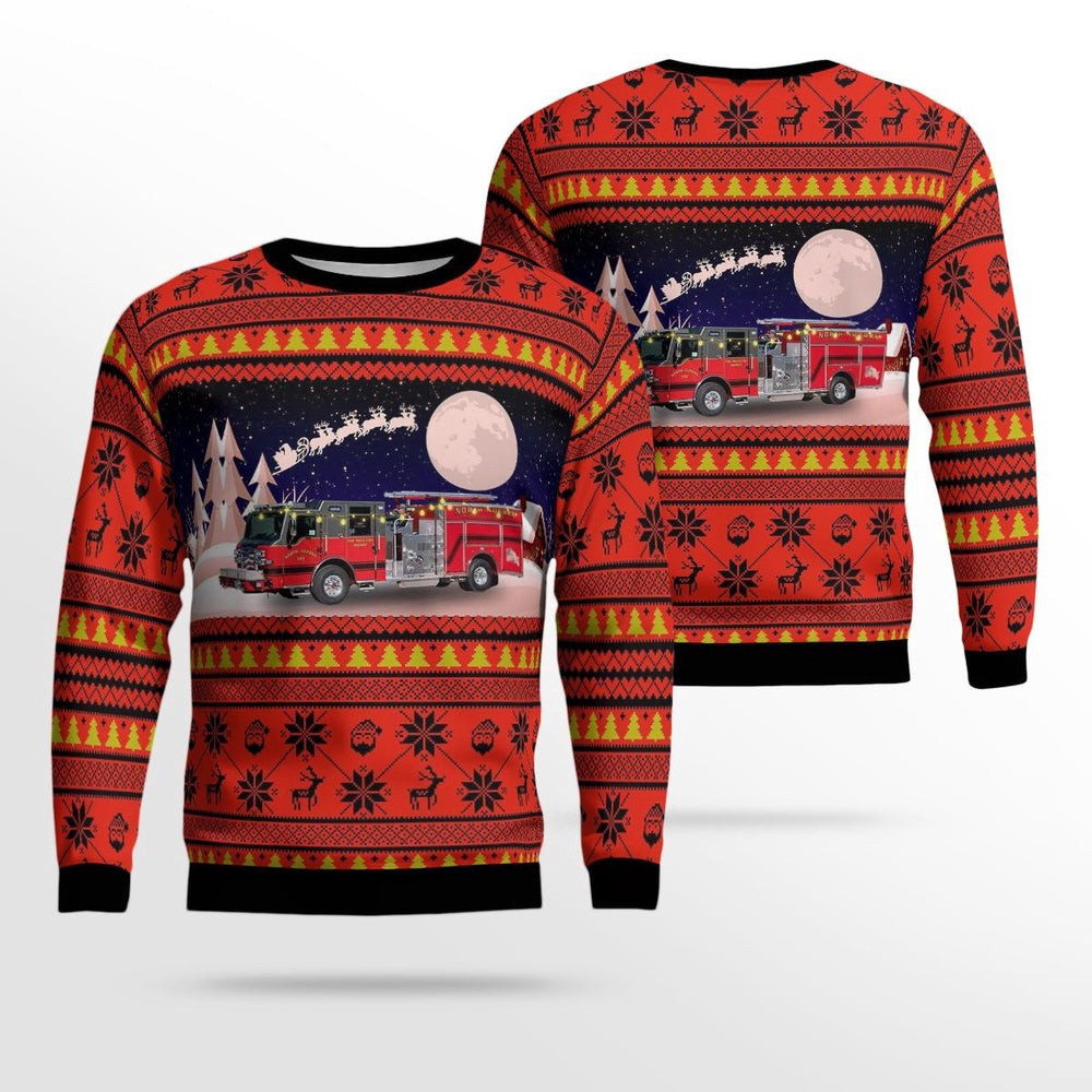 North Aurora Illinois North Aurora Fire Protection District AOP Ugly Sweater Christmas Unisex Sweaters Gift For Christmas