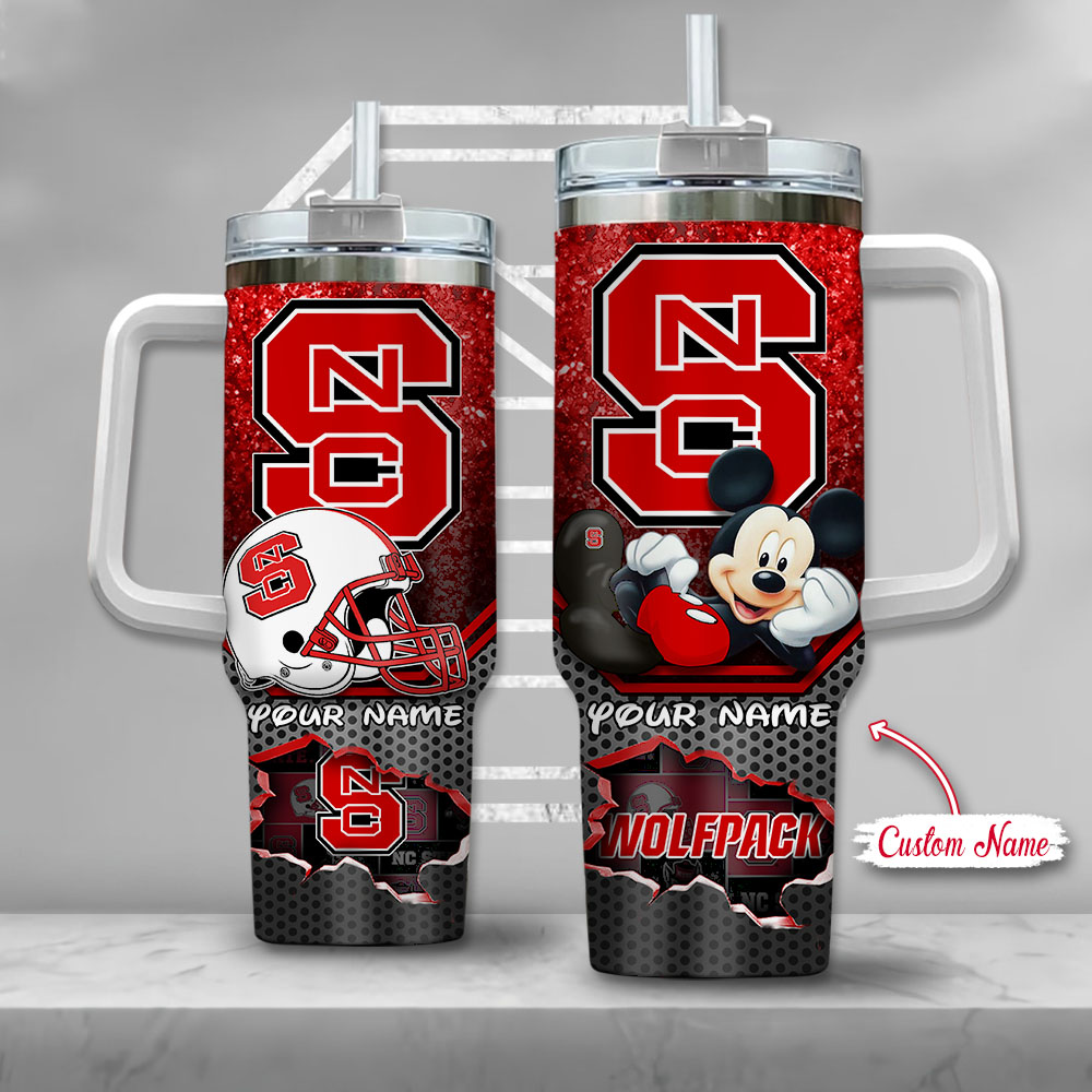 North Carolina State Wolfpack NCAA Mickey Mouse Custom Stanley Cup 40 oz 30 oz Tumbler With HandleTVC230120