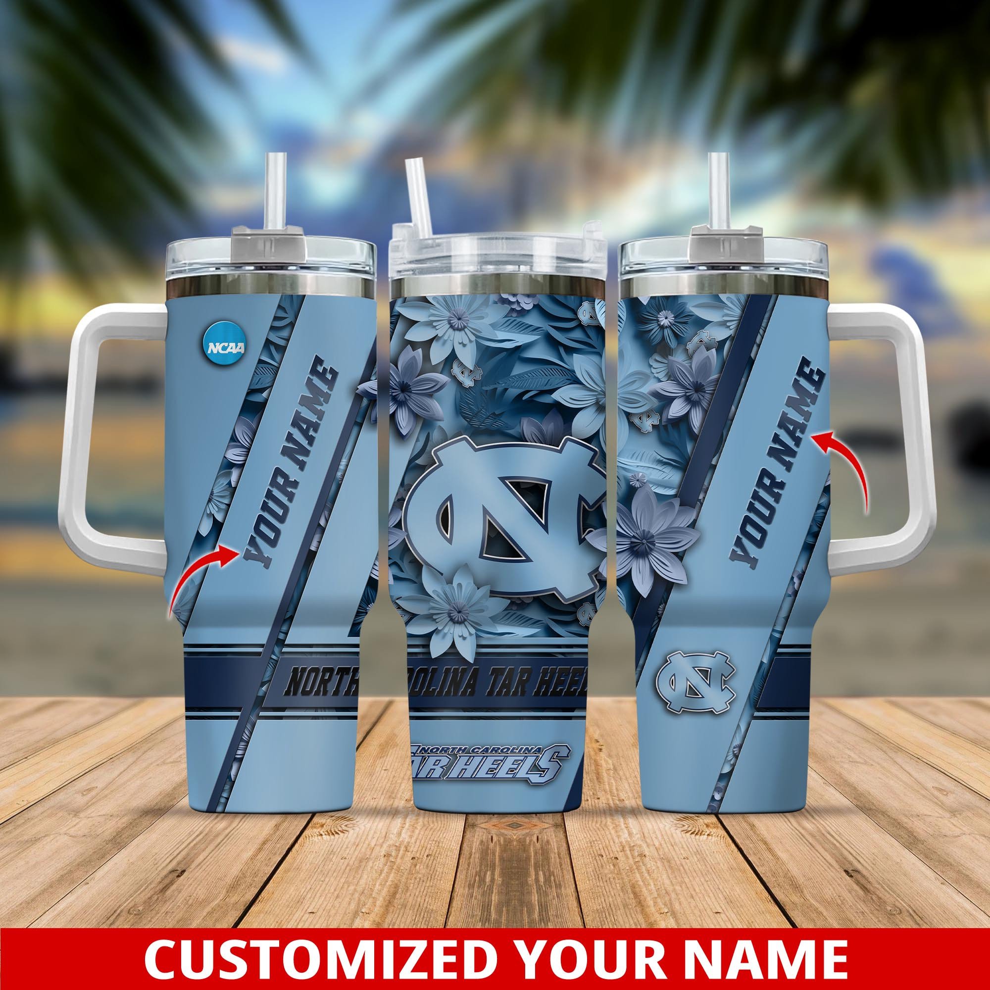 North Carolina Tar Heels NCAA Custom Stanley Cup 40 oz 30 oz Tumbler With HandleTVC230107