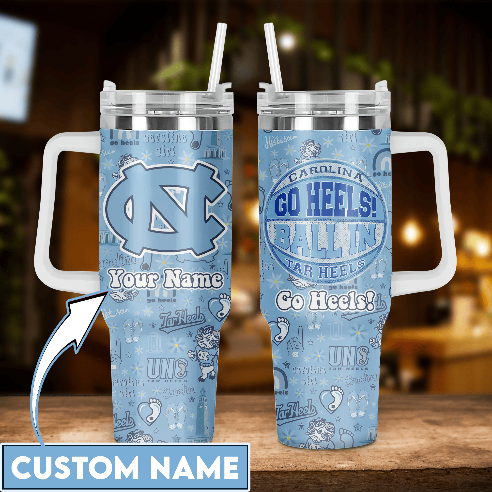 North Carolina Tar Heels NCAA Custom Stanley Cup 40 oz 30 oz Tumbler With HandleTVC2301518