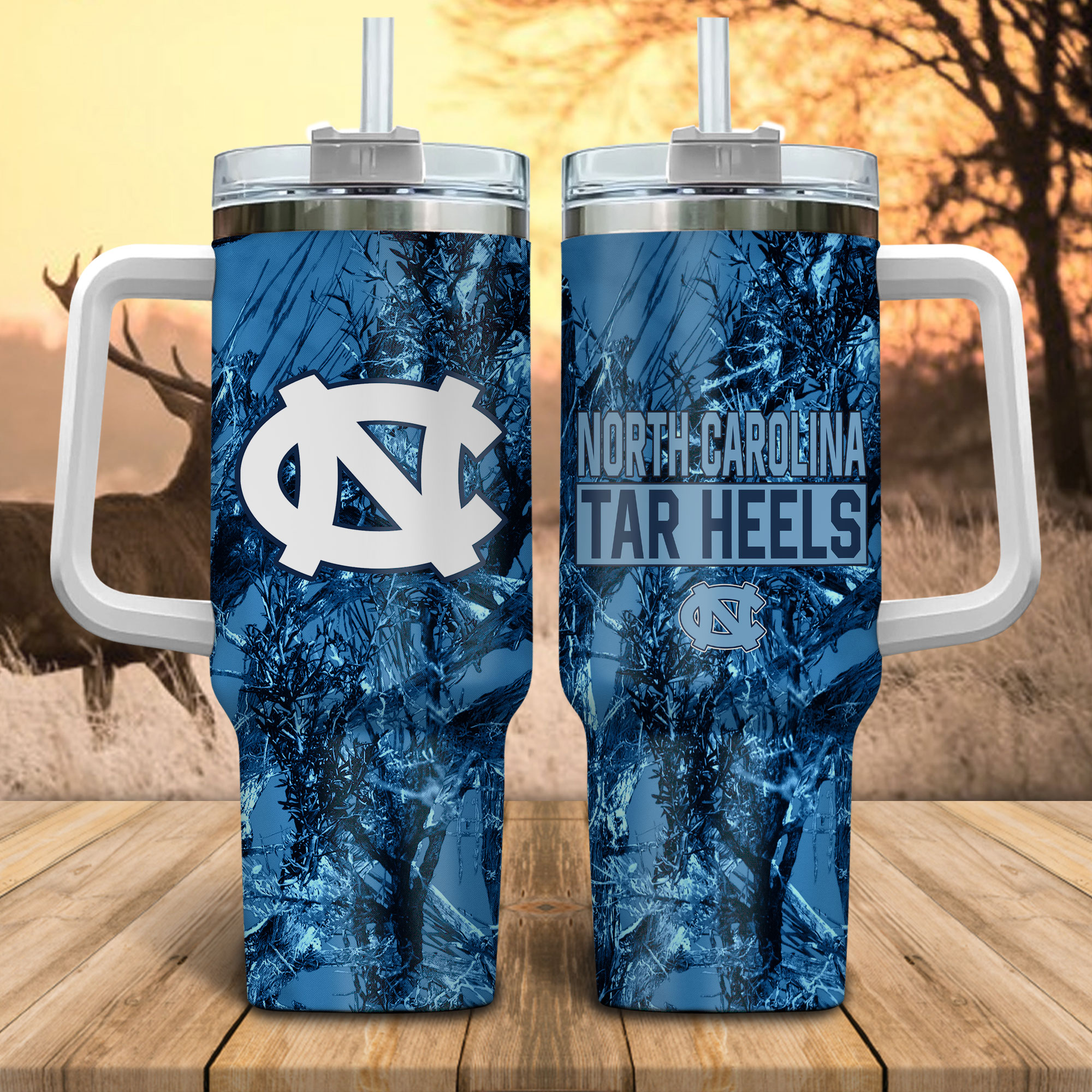North Carolina Tar Heels NCAA Hunting Custom Stanley Cup 40 oz 30 oz Tumbler With HandleTVC230115