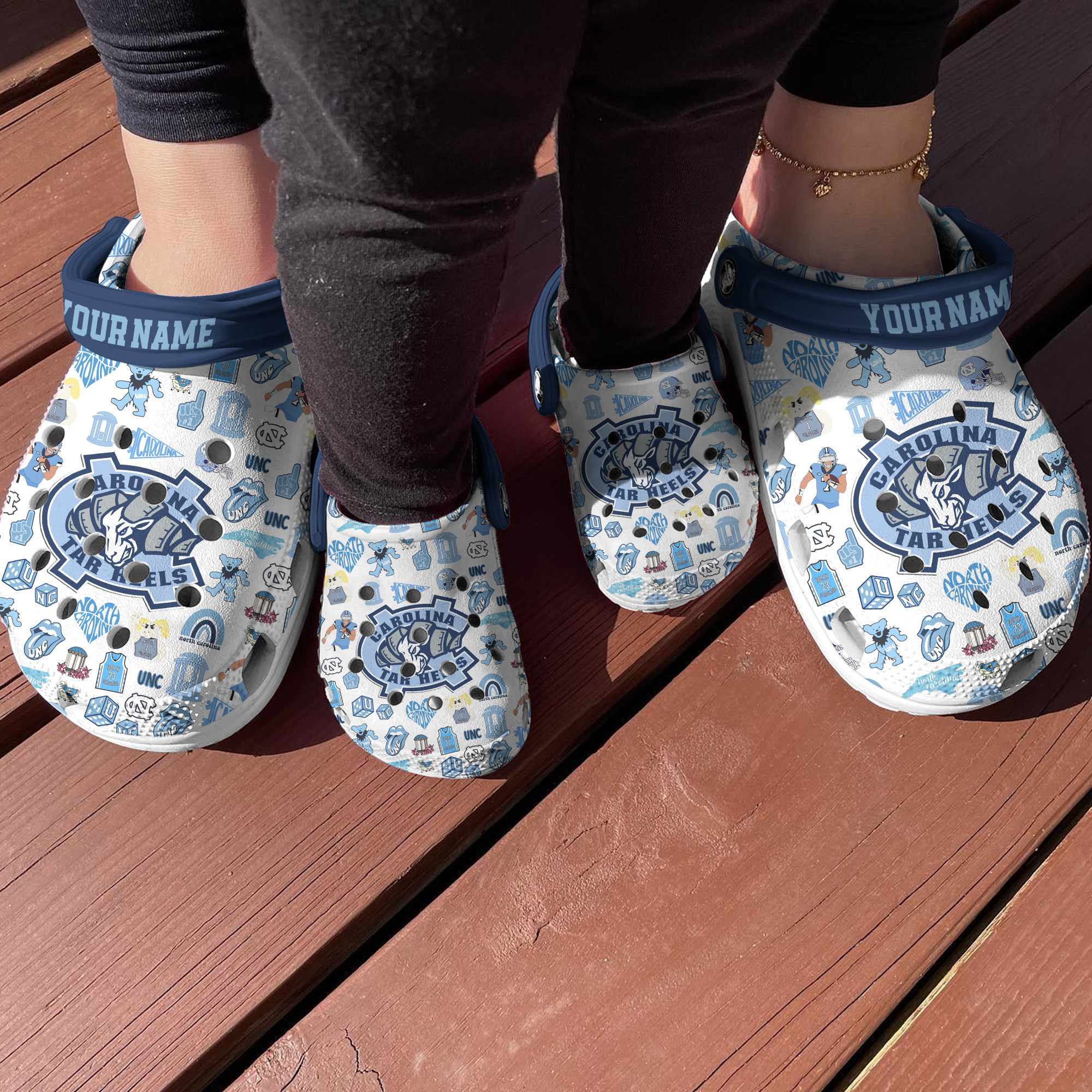 North Carolina Tar Heels NCAA Sport Crocs Crocband Clogs Shoes Comfortable For Men Women and Kids - Image 4