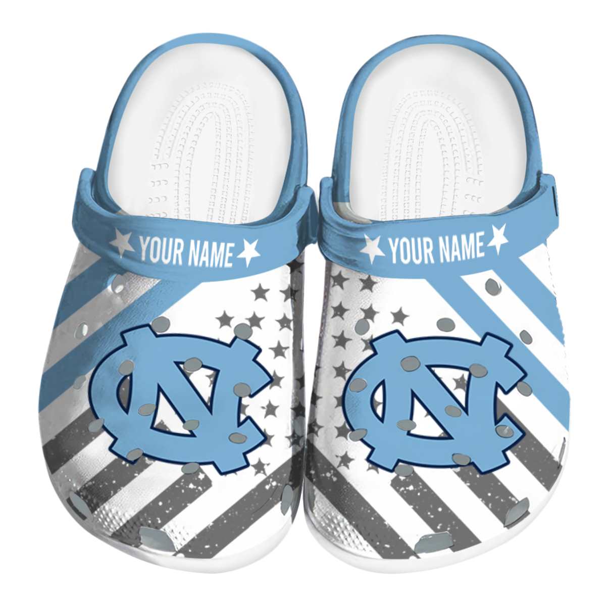 North Carolina Tar Heels NCAA Sport Crocs Crocband Clogs Shoes Comfortable For Men Women and Kids