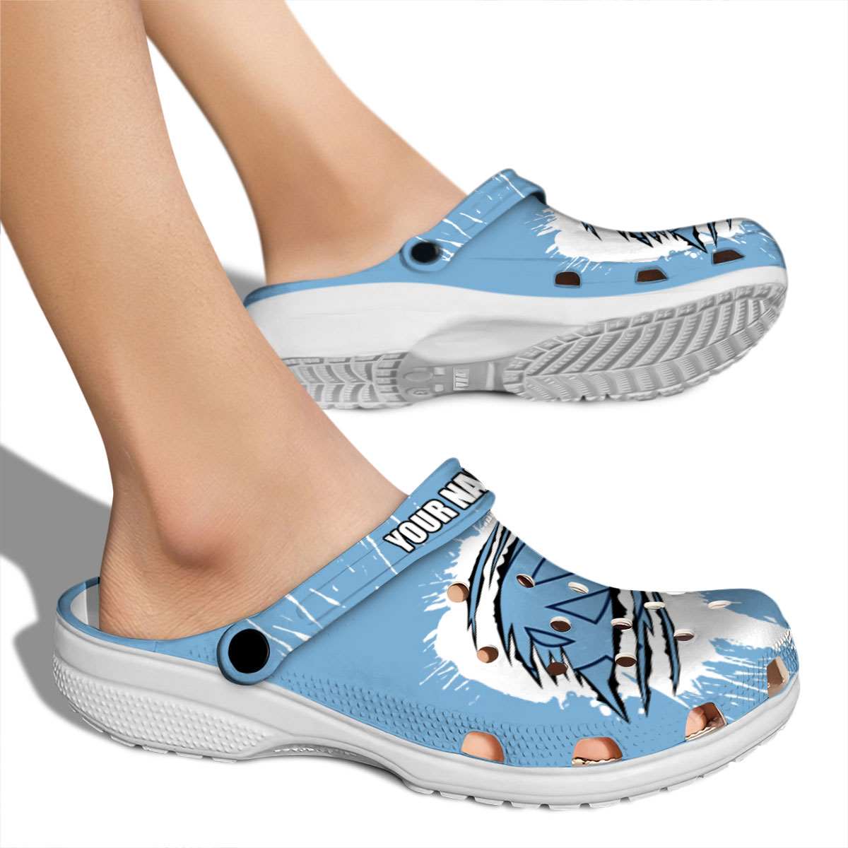 North Carolina Tar Heels NCAA Sport Crocs Crocband Clogs Shoes Comfortable For Men Women and Kids - Image 2