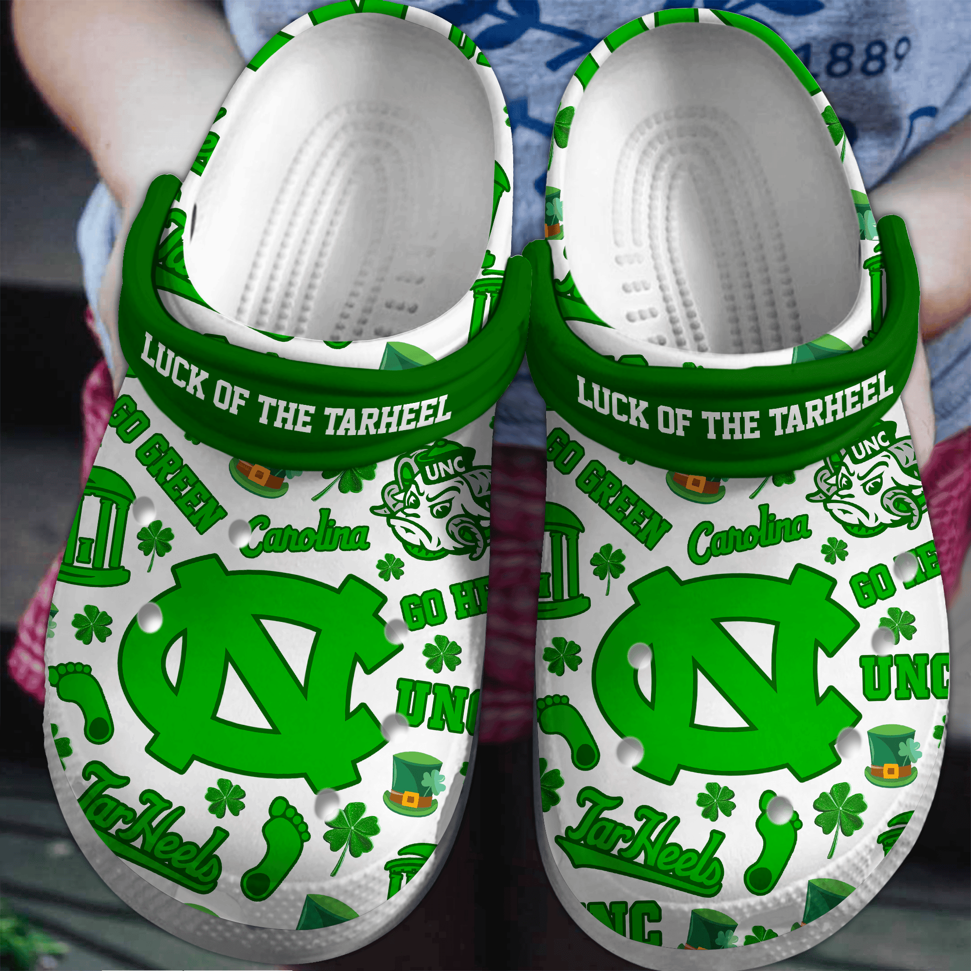 North Carolina Tar Heels NCAA Sport Crocs Crocband Clogs Shoes Comfortable For Men Women and Kids