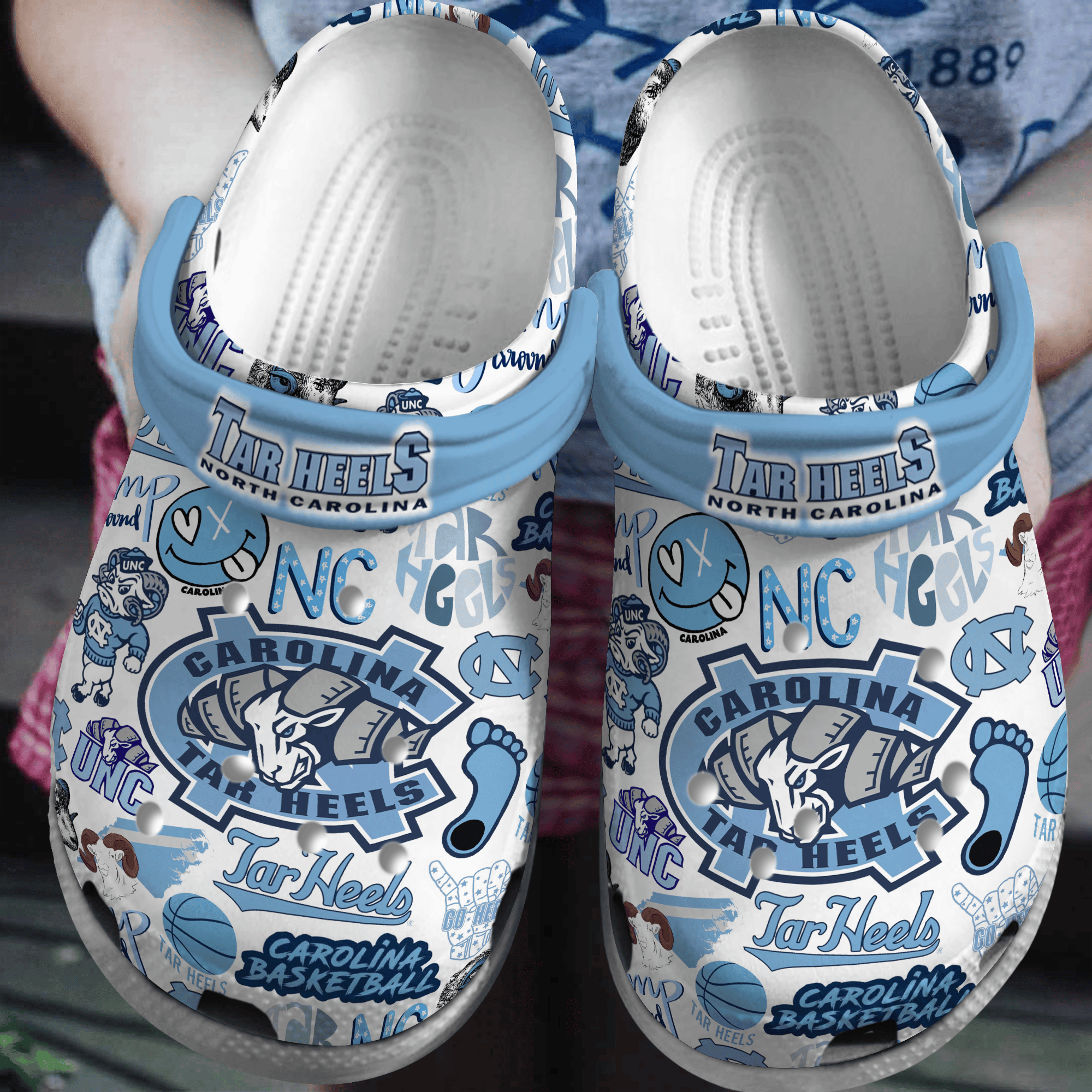 North Carolina Tar Heels NCAA Sport Crocs Crocband Clogs Shoes Comfortable For Men Women and Kids