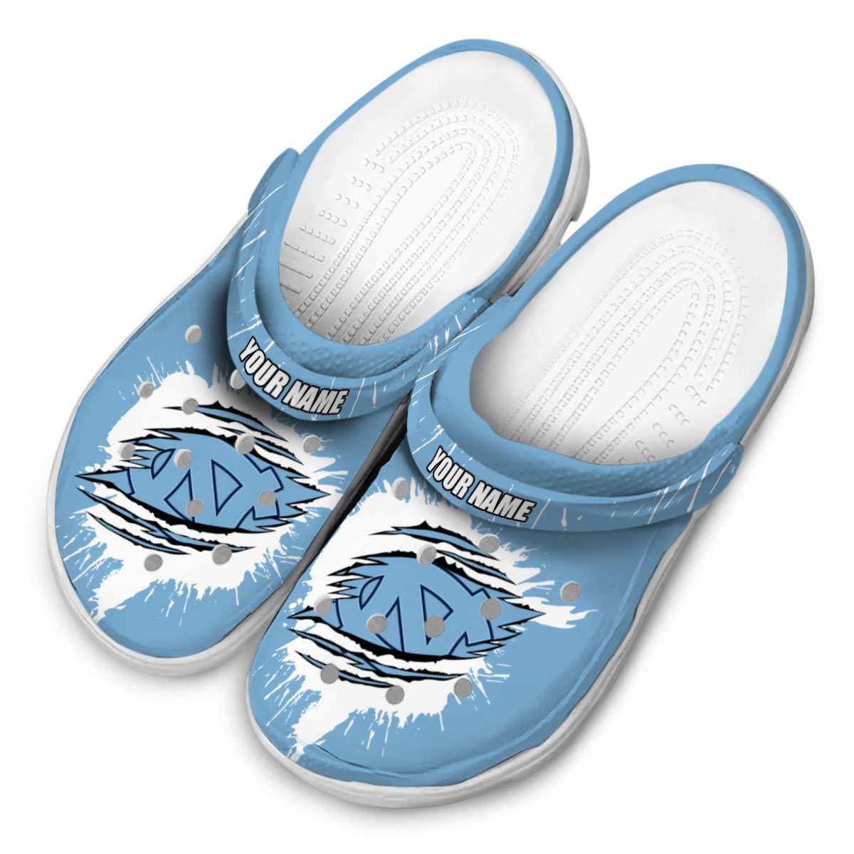 North Carolina Tar Heels NCAA Sport Crocs Crocband Clogs Shoes Comfortable For Men Women and Kids - Image 4