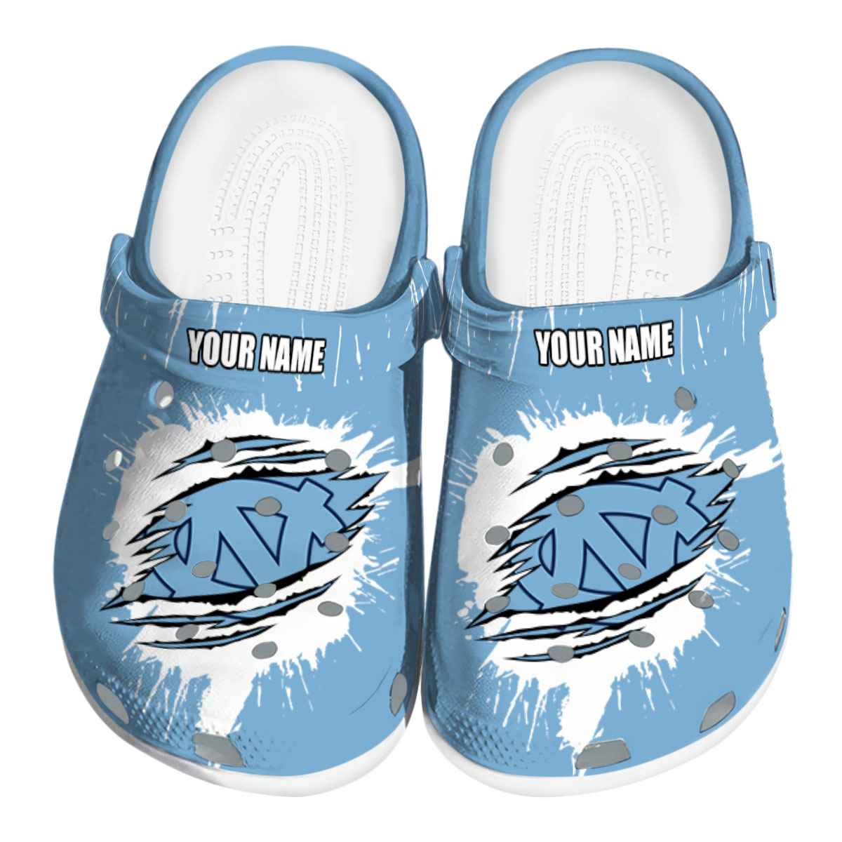 North Carolina Tar Heels NCAA Sport Crocs Crocband Clogs Shoes Comfortable For Men Women and Kids