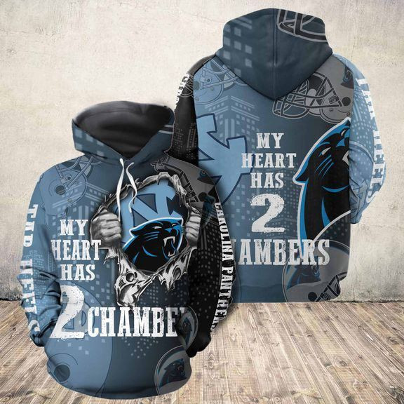 North Carolina Tar Heels Vs Carolina Panther 3D All Over Print Hoodie, Zip Hoodie