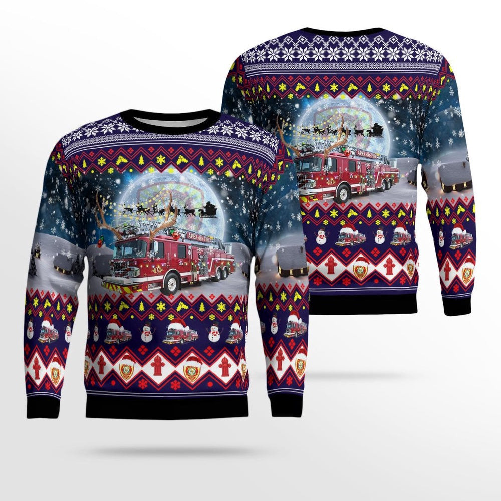 North Carolina Town of Apex Fire Department Christmas Ugly Sweater Christmas Unisex Sweaters Gift For Christmas