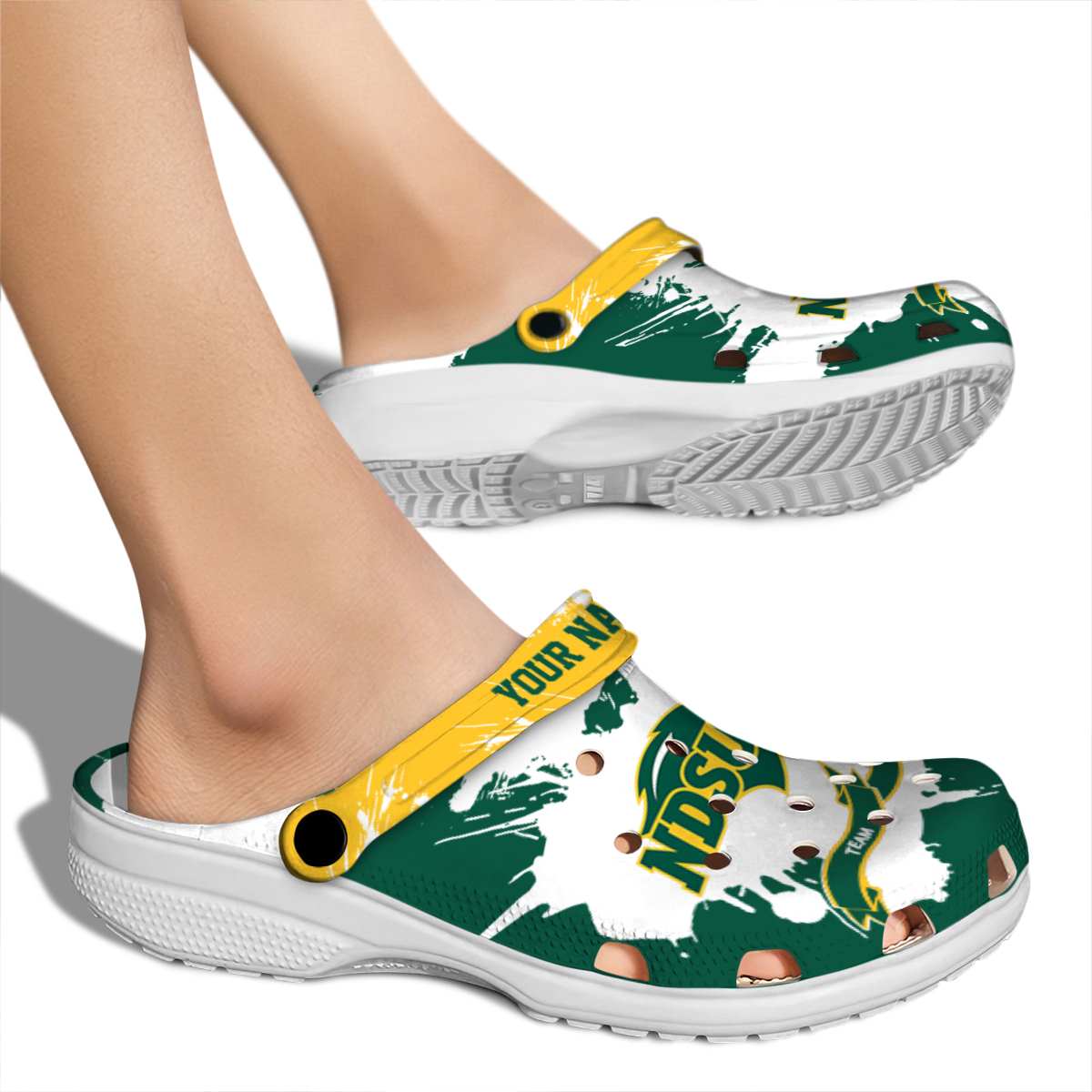 North Dakota State Bison NCAA Sport Crocs Crocband Clogs Shoes Comfortable For Men Women and Kids - Image 2
