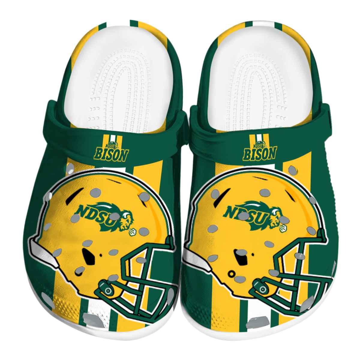 North Dakota State Bison NCAA Sport Crocs Crocband Clogs Shoes Comfortable For Men Women and Kids