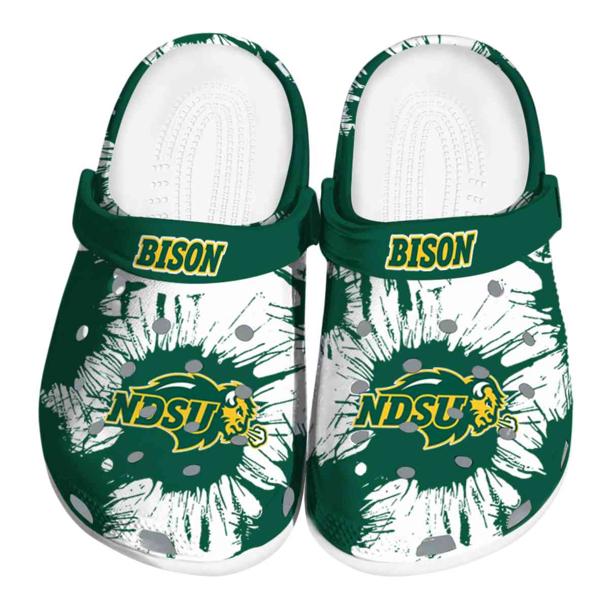 North Dakota State Bison NCAA Sport Crocs Crocband Clogs Shoes Comfortable For Men Women and Kids