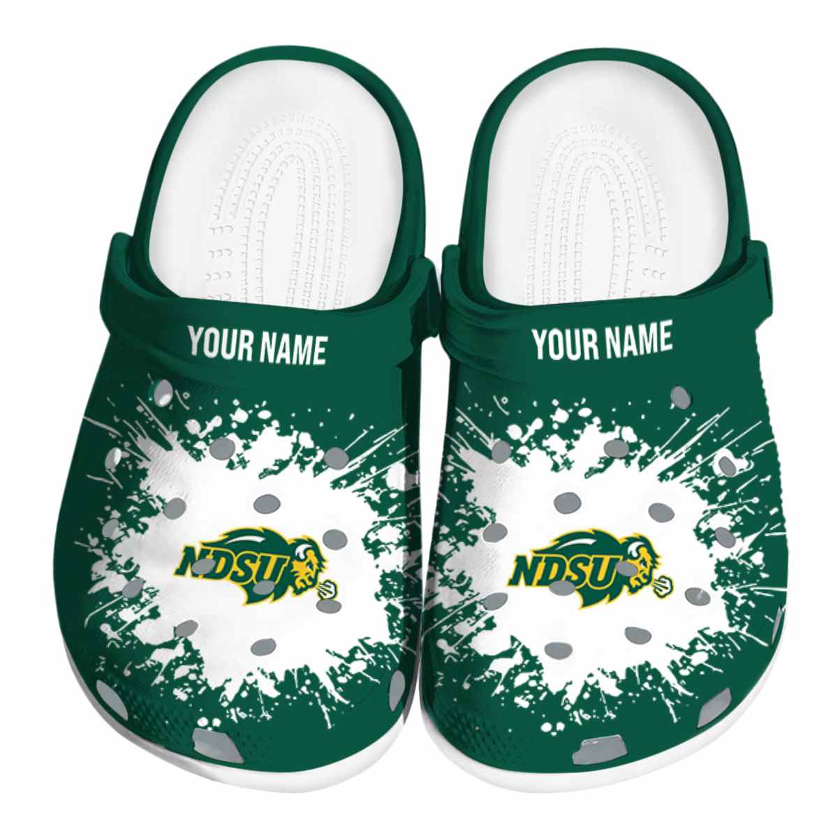 North Dakota State Bison NCAA Sport Crocs Crocband Clogs Shoes Comfortable For Men Women and Kids