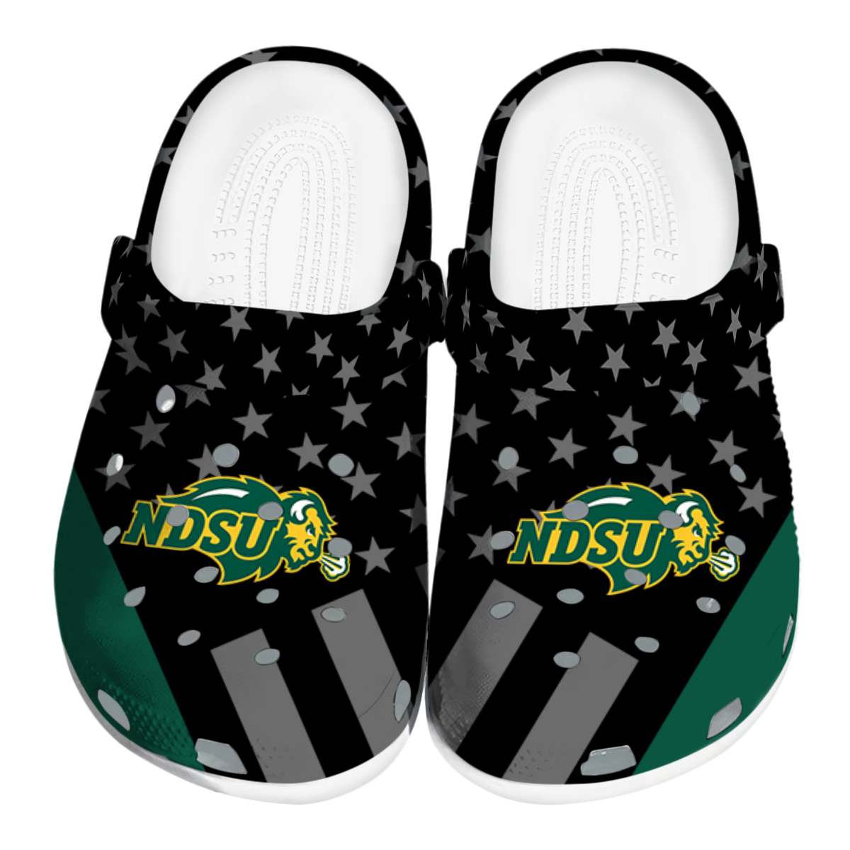 North Dakota State Bison NCAA Sport Crocs Crocband Clogs Shoes Comfortable For Men Women and Kids