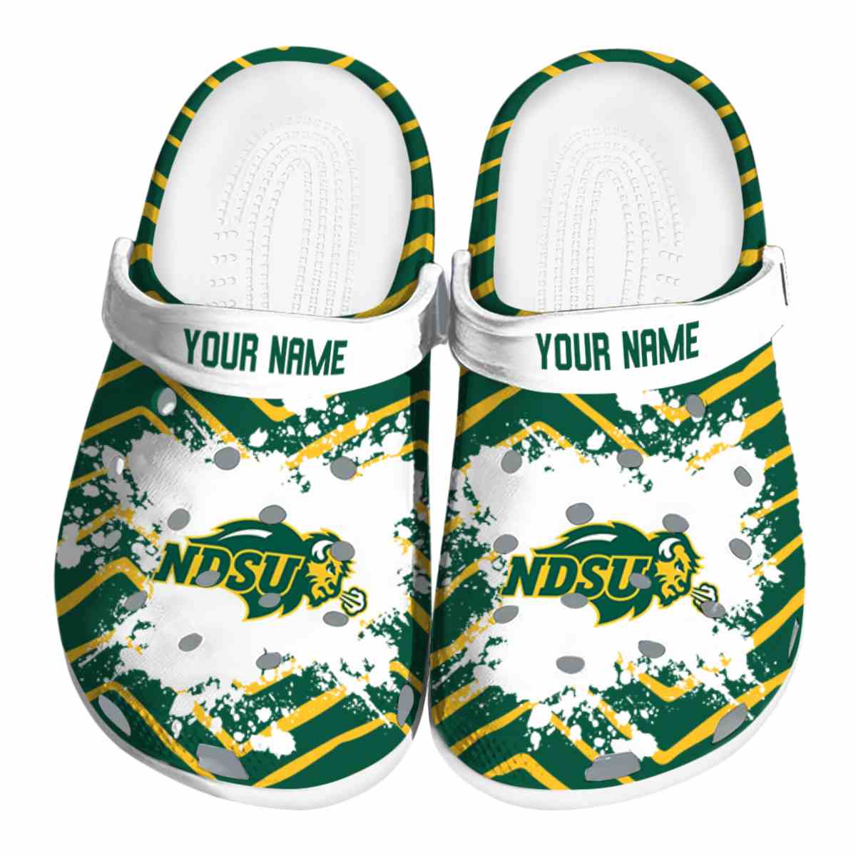 North Dakota State Bison NCAA Sport Crocs Crocband Clogs Shoes Comfortable For Men Women and Kids