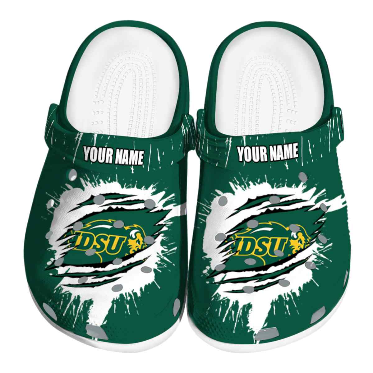 North Dakota State Bison NCAA Sport Crocs Crocband Clogs Shoes Comfortable For Men Women and Kids