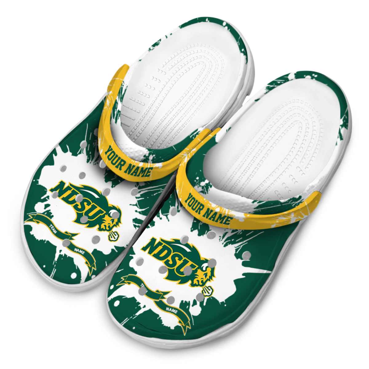 North Dakota State Bison NCAA Sport Crocs Crocband Clogs Shoes Comfortable For Men Women and Kids - Image 4