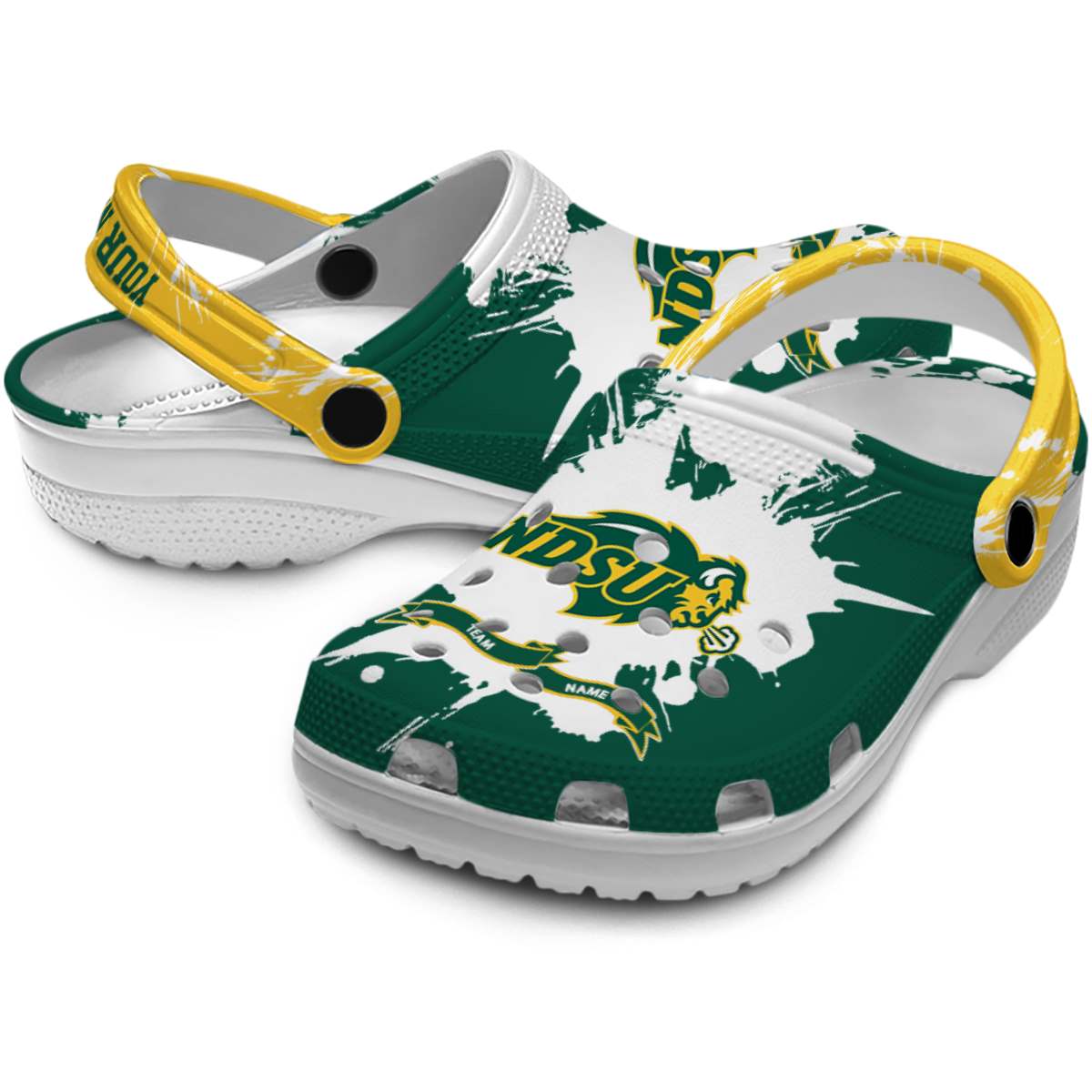 North Dakota State Bison NCAA Sport Crocs Crocband Clogs Shoes Comfortable For Men Women and Kids - Image 3