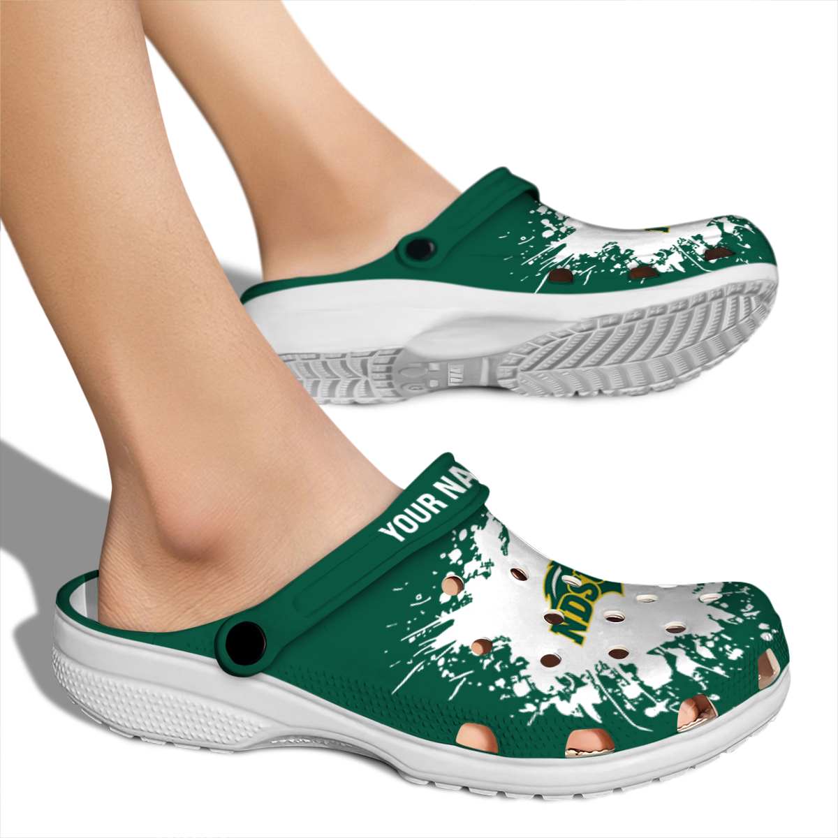 North Dakota State Bison NCAA Sport Crocs Crocband Clogs Shoes Comfortable For Men Women and Kids - Image 2