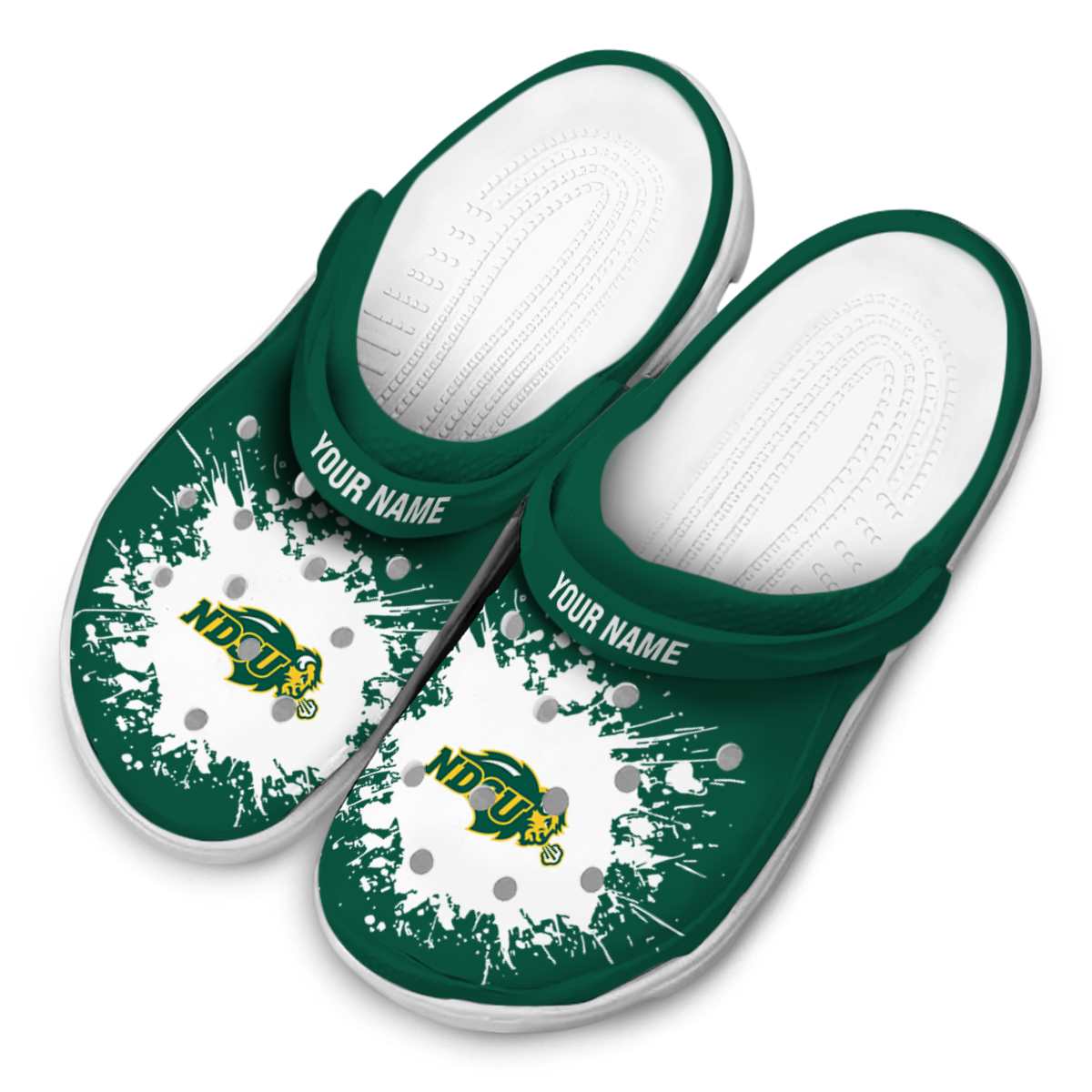 North Dakota State Bison NCAA Sport Crocs Crocband Clogs Shoes Comfortable For Men Women and Kids - Image 4