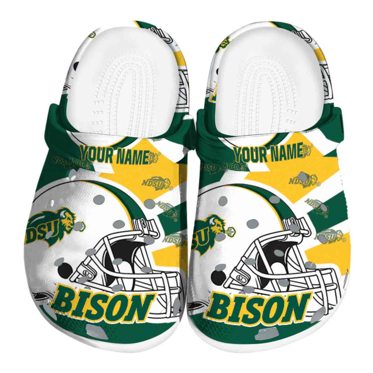 North Dakota State Bison NCAA Sport Crocs Crocband Clogs Shoes Comfortable For Men Women and Kids