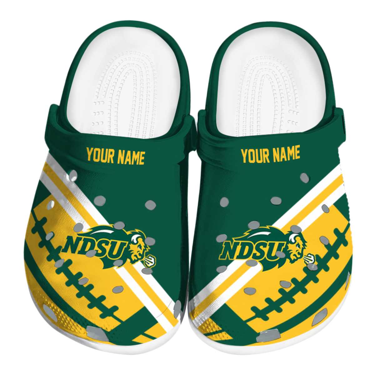 North Dakota State Bison NCAA Sport Crocs Crocband Clogs Shoes Comfortable For Men Women and Kids