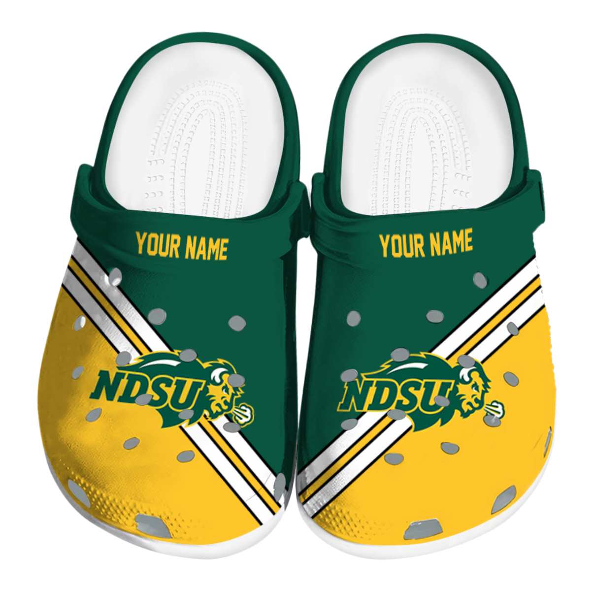 North Dakota State Bison NCAA Sport Crocs Crocband Clogs Shoes Comfortable For Men Women and Kids