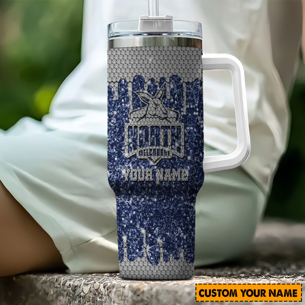 North Melbourne Kangaroos AFL Glitter Custom Stanley Cup 40 oz 30 oz Tumbler With HandleTVC2301192